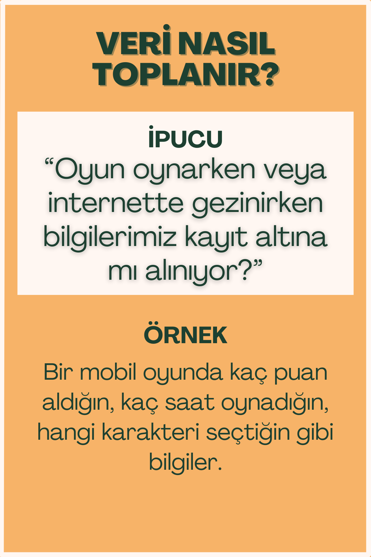 Veri nasıl toplanır konulu flash kart ön yüzü