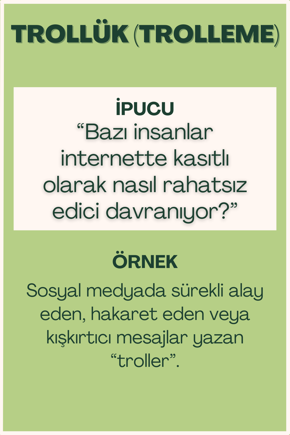Trollük konulu flash kart ön yüzü