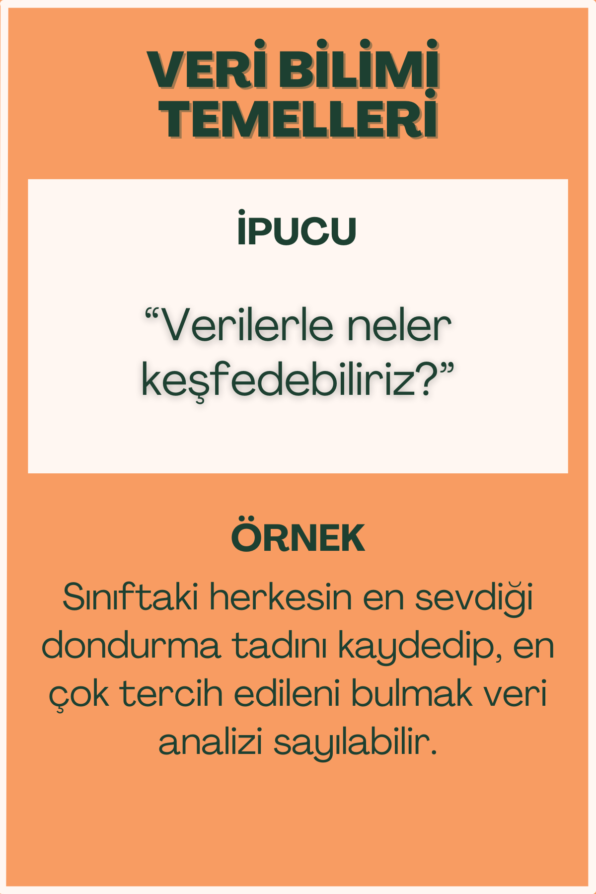 Veri bilimi temelleri konulu flash kart ön yüzü