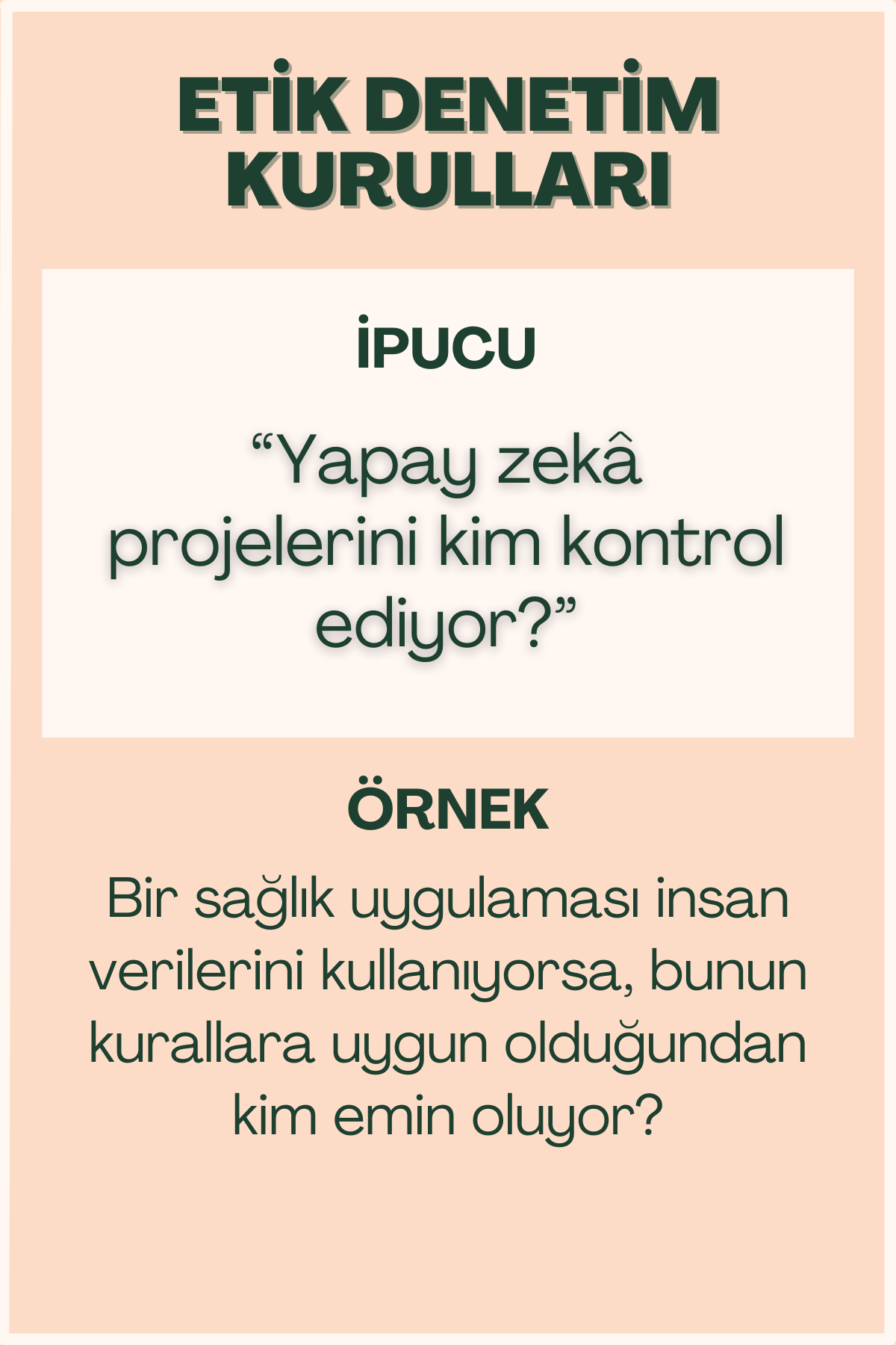 Etik denetim kuralları konulu flash kart ön yüzü